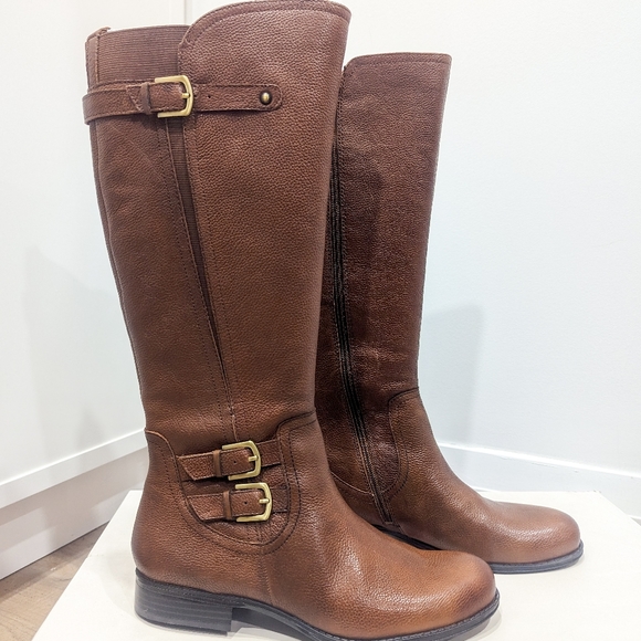 Naturalizer Shoes - NEW Naturalizer Johanna Wide Calf Riding Boots In Banana Bread Size 9.5 Eur 41